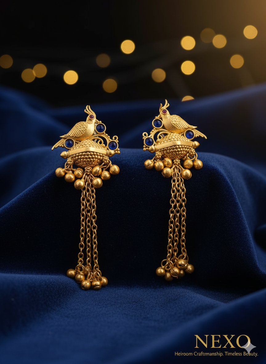 NEXO Peacock Jhumka Earrings: Traditional Elegance Redefined