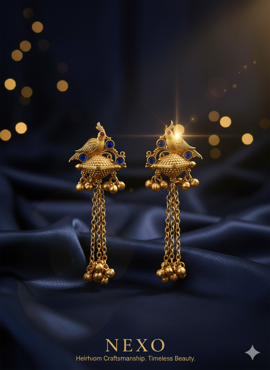 NEXO Peacock Jhumka Earrings: Traditional Elegance Redefined