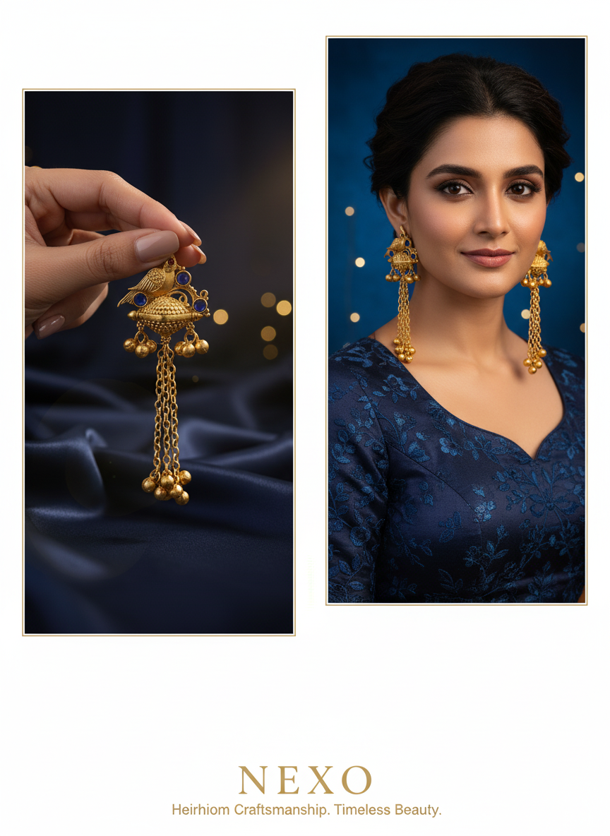 NEXO Peacock Jhumka Earrings: Traditional Elegance Redefined